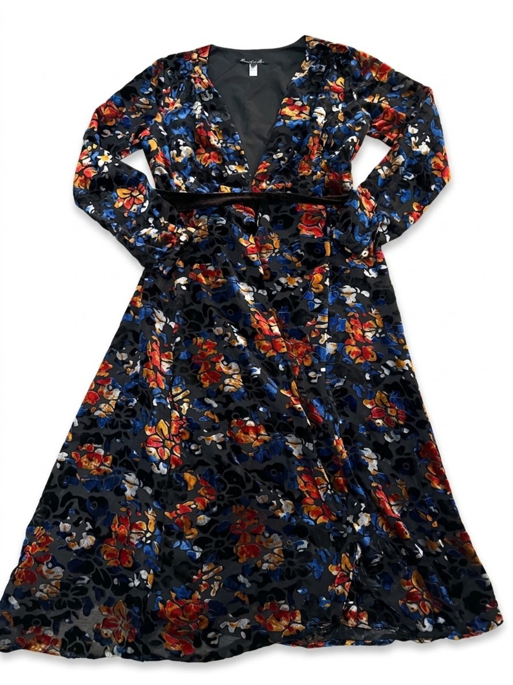 Hutch Black Floral Burnout Velvet Maxi Dress Small Anthropologie